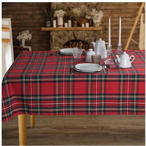 Pago Poco Tovaglia Rettangolare In Plastica Con Fantasia Renna Di Natale - 100% Made In Italy, 140x240 Cm, Lavabile A Mano