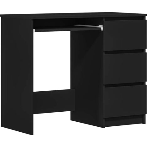 vidaXL Scrivania Nera 90x45x76 cm in Legno Multistrato