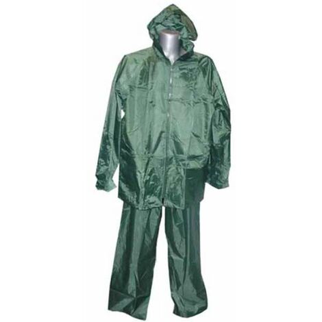 1PZ IMPERMEABILE GIACCA/PANTALONE IN NYLON VERDE - tg. L