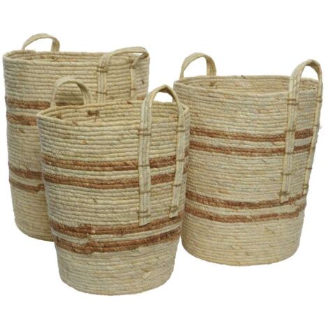 Cesta Con Manici 33X38 H Cm Colori Naturali - Piccola (1/2)
