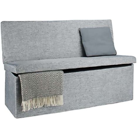 Pouf Contenitore In Ecopelle Grigio - 38x38x38 Cm, Similpelle Con Poliuretano, Pratico E Elegante Per Soggiorno E Camera