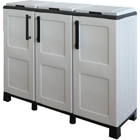 Art Plast Armadio per Raccolta Differenziata in PVC - Grigio - 102x37x90 cm (1/5)