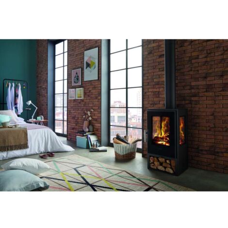 stufa a legna panadero "condor 3v" grigio 8 kw