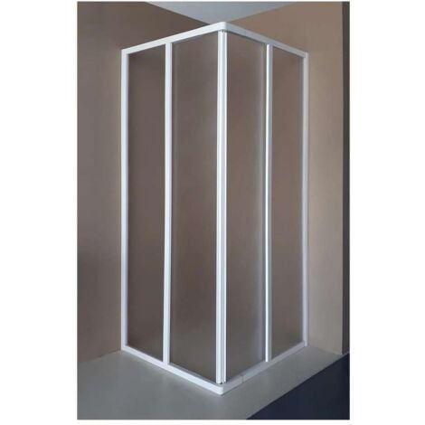 Box Doccia Angolare Scorrevole Bianco Acrilico 68-79x186 cm