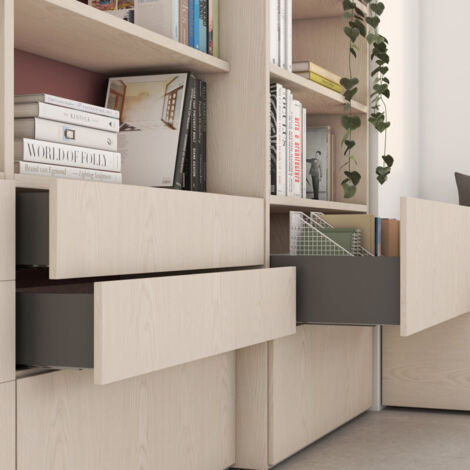 Emuca Cassetto da esterno Vertex 40kg, altezza 131mm, profondità 450mm, Acciaio, Grigio Antracite (1/5)