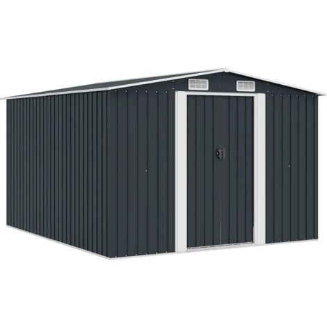 Casetta da Giardino in Metallo Antracite 257x298x178 cm