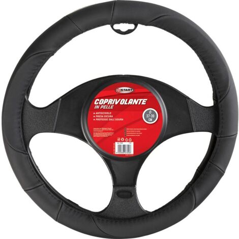 Coprivolante auto in pelle antiscivolo diametro da 37 a 39 cm