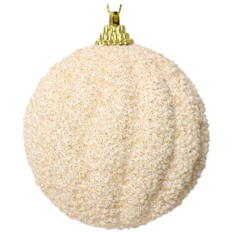 Sfera Natalizia Gigante Oro Glitter 20 Cm – Giulia Grillo – Pallina Di Natale Luminosa Per Albero O Centrotavola