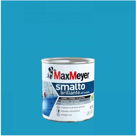 MaxMeyer Smalto Poliuretanico Brillante all'Acqua - Turchese - 0,75 l