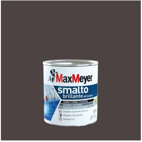 MaxMeyer Smalto Poliuretanico Brillante all'Acqua - Marrone - 0,75 l