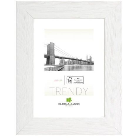 BUBOLA & NAIBO - CORNICE SANDRA IN LEGNO SERIE TRENDY COLORE BIANCO 18 X 24 CM. 6110 01 06