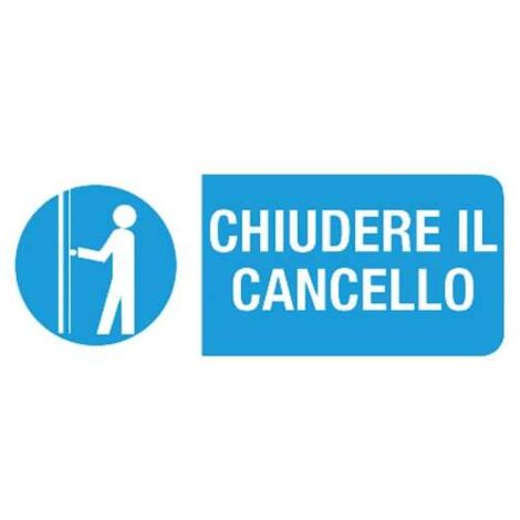 Cartello all. chiudere il cancello 0410.39.90 d&b | Cartelli obbligo