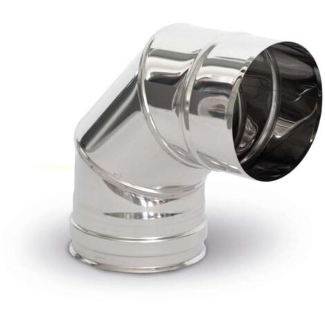 Curva a 87 gradi per tubi stufa in acciaio inox Mono diametro 80 mm
