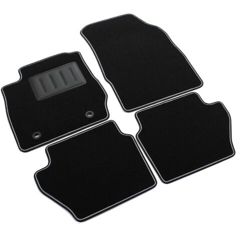 Set Tappetini realizzato per CITROEN DS5 anno dal 2011 al 2018 in Moquette di fibra fondo Made in Italy Antracite Logo bordi