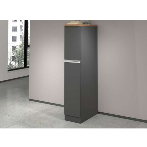 Mobile Portaspezie da 2 vani scorrevoli 30X60X164,5cm - NAUTILUS - Colore: Antracite-Rovere Wotan