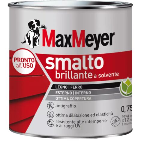 MAXMEYER Smalto a solvente per ferro e legno brillante AVORIO R1013 0,750 L