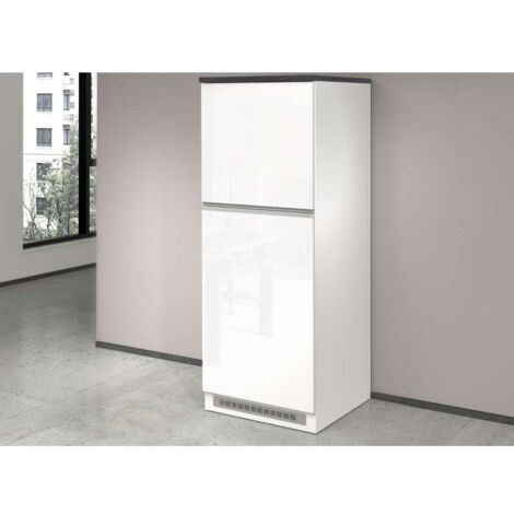 Mobile Porta frigo con 2 ripiani 60X60X164,5cm - NAUTILUS - Colore: bianco laccato lucido/report (1/5)