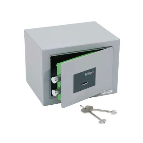 Sacar Cassaforte In Acciaio a Chiave per Mobile - Grigia 23x17x17cm