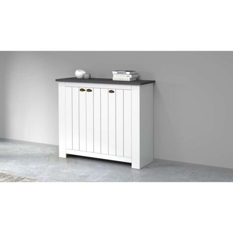 Scarpiera 3 ante 114x41,8x100cm - SERENITY - Colore: Bianco Ante Serigrafate-Report (1/5)