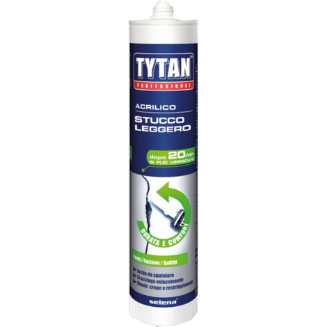 Tytan Stucco leggero acrilico in cartuccia Bianco verniciabile per Fessure crepe 300 ml