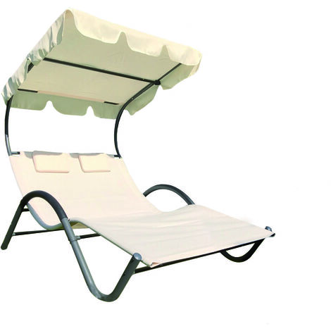 DONDOLO LETTO PRENDISOLE GARDEN SUN IN ACCIAIO 205x138x150 cm