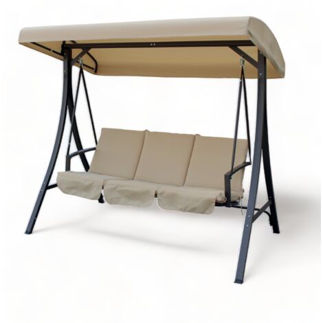DONDOLO 3 POSTI BOLERO IN ACCIAIO L193xP117xH173 cm