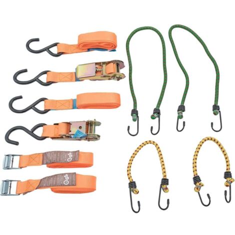 COM-FOUR® Set Di Tenditori In Gomma Da 10 Pezzi - Tenditori Per Bagagli - Espansori Con Ganci - Cinghie Elastiche Per Il Fissaggio Del Carico - Cinghia Di Tensione