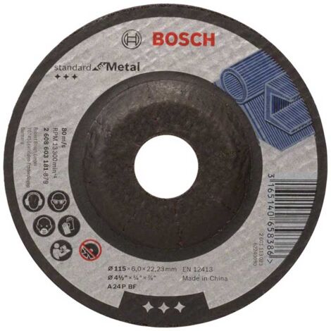Disco di sgrossatura con centro depresso 115 mm 1 pz. Acciaio Bosch Accessories 2608603181