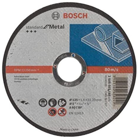 Disco di taglio dritto 125 mm 1 pz Acciaio Bosch Accessories 2608603165