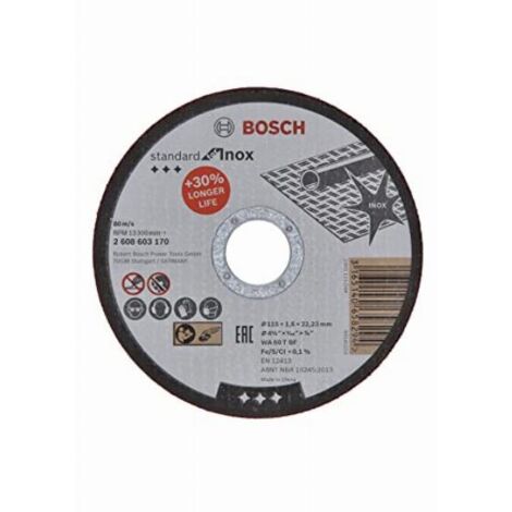 Disco di taglio dritto 115 mm 1 pz Acciaio Bosch