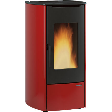 Termostufa a pellet Extraflame Nordica MARINA IDRO H11  ventilata 12 kw Bordeaux