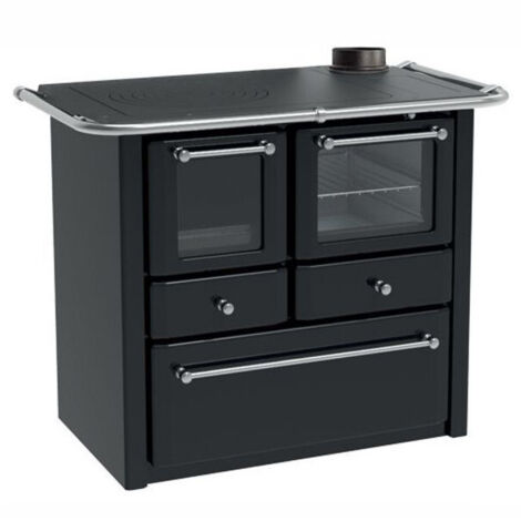 Lincar Cucina a Legna Gaia 4,5 Antracite con Forno a Vista - 7,36kW