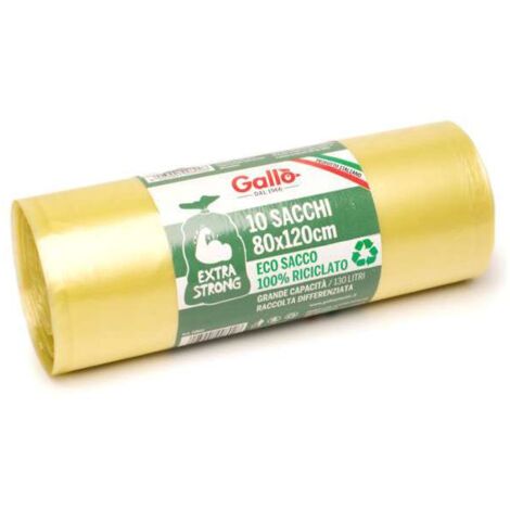 Sacco Immondizia Legacci Giallo 80X120 G 60 Pz 10 Gallo
