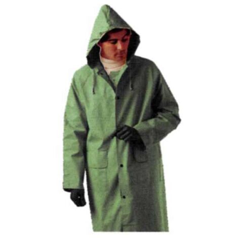 1PZ IMPERMEABILE CAPPOTTO IN PVC BISPALMATO PLP VERDE - tg. XXL