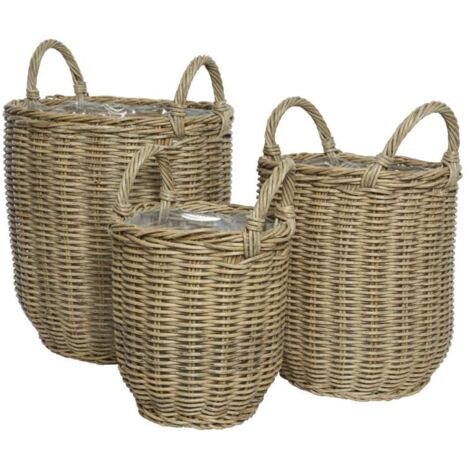 Cesta Con Manici 34X46 H Cm Colori Naturali - Grande