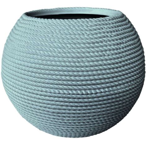 Vaso Sfera Bali 55x43 cm Colore Polvere - Vaso Decorativo Effetto Corda