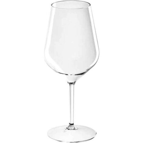 Calice in Plastica per Vino da 470cc, Set da 6 Pezzi, Trasparente, Ideale per Cocktail e Occasioni Speciali