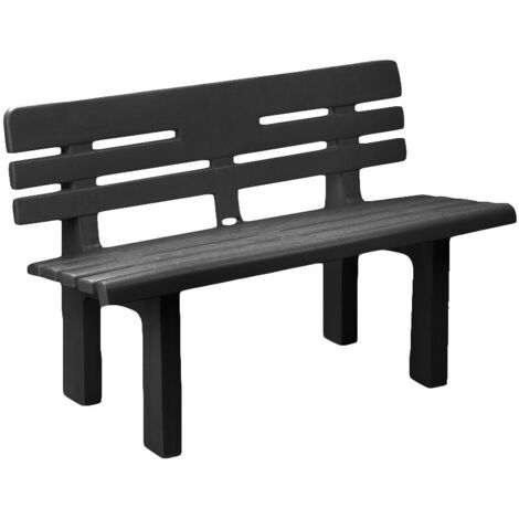 Panchina da giardino in resina antracite 110x52xH71 cm – Modello Genziana – Progarden