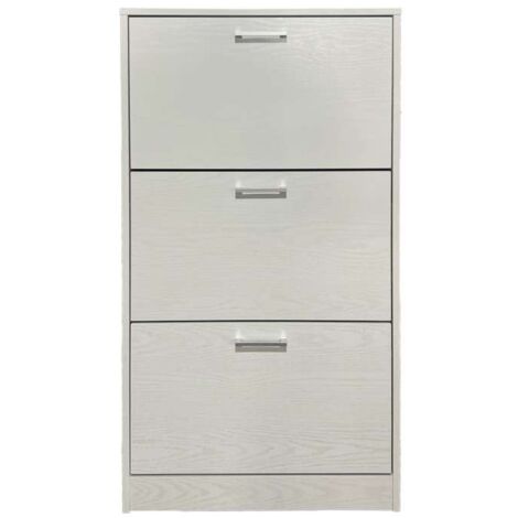 Domo Mea Scarpiera 3 Ribalte Bianco Frassino 60x24x117 cm Salvaspazio (1/5)
