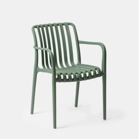 Domo Mea Sedia da giardino Breeze Verde Salvia con braccioli in Polipropilene