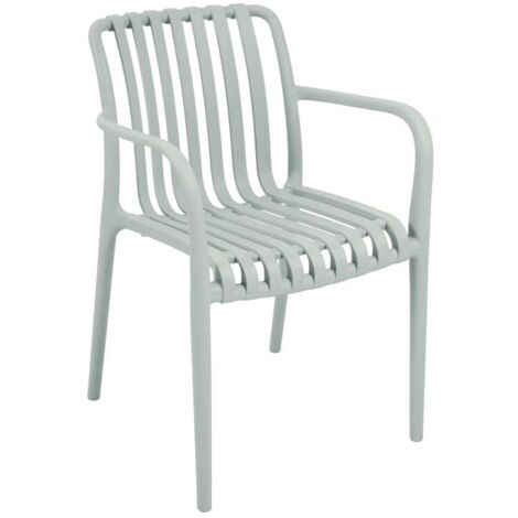 Domo Mea Sedia da giardino Breeze Azzurro con braccioli in Polipropilene