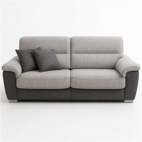 Divano Flora 3 posti Grigio Chiaro Antracite 210x97x95 cm