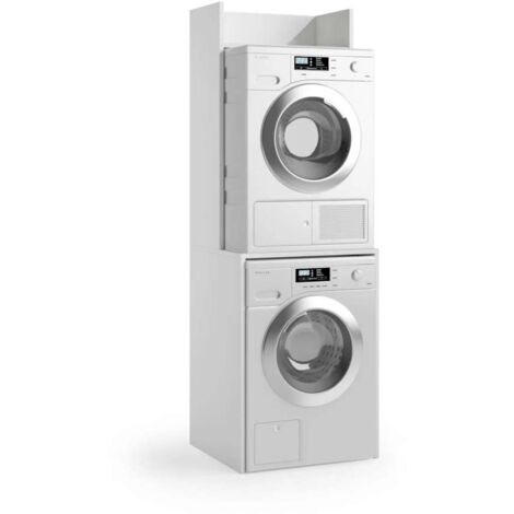 Terraneo Mobile Multiuso per Lavatrice e Asciugatrice Bianco 65x58x195 cm