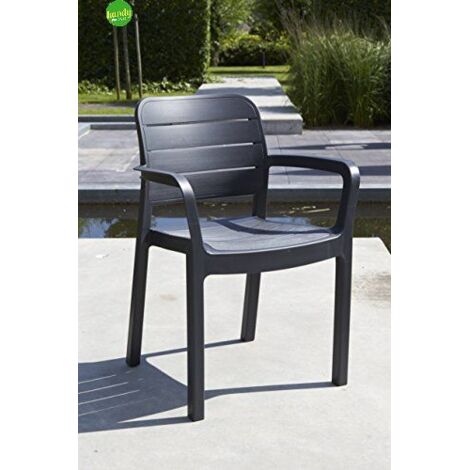 ALLIBERT Poltrona Tisara in resina Colore Grafite design moderno per arredo giardino comoda e resistente agli agenti atmosferici