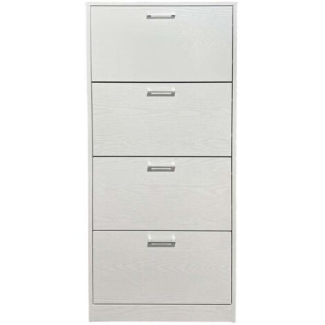 Domo Mea Scarpiera Bianca 60x24x152,5 cm con 4 Ribalte Salvaspazio (1/5)