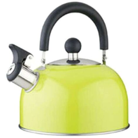 Bollitore Inox Eva 1,5L con Fischio - Manico Gommato Effetto Legno in colori assortiti (1/2)