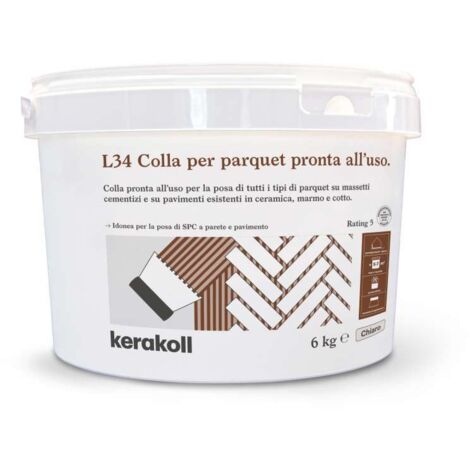 Kerakoll Colla Parquet Pronta Uso 6kg L34 Adesivo per Posa Legno Interno