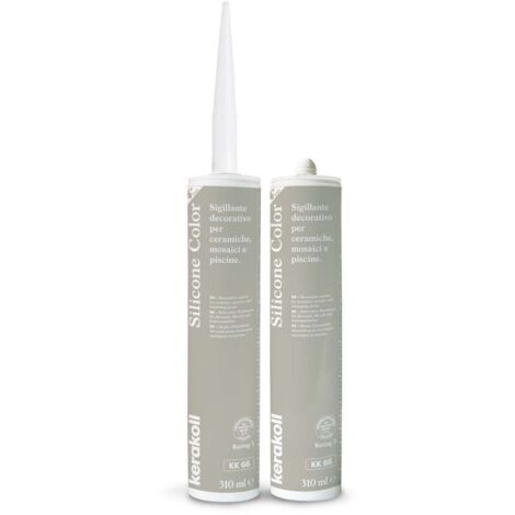 Kerakoll Silicone Sanitario Grigio Caldo Silmat KK66 290ml - Sigillante Elastico Opaco
