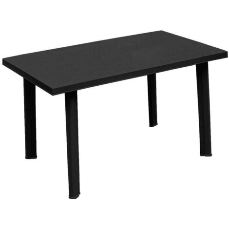Ipae Progarden Tavolo da Giardino Antracite - Polipropilene 126x76x72 cm - Robusto e Leggero, Facile da Pulire, Design Classico per Esterni