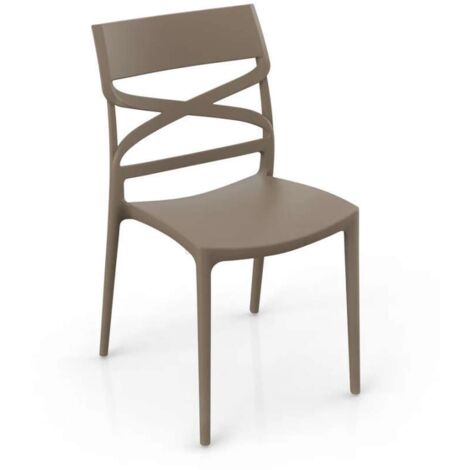 Domo Mea Sedia Flow Tortora in Polipropilene - Design Ergonomico e Resistente - 45 x 54 x 85 h cm (1/3)